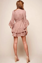 Wilshire Tiered Ruffle Hem Dress Sandalwood