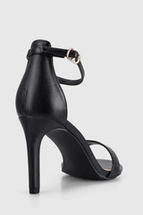 VERALi Mattie Strappy Heels Black Smooth