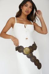 Tina Western Circle Belt Brass Brown