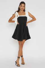 Jeanie Bow Shoulder Mini Dress Black