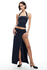 LIONESS Rouje Halter Top Onyx