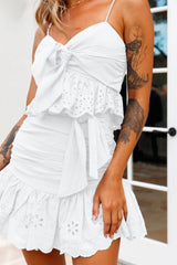 Heartland Bow Tie Bust Top White