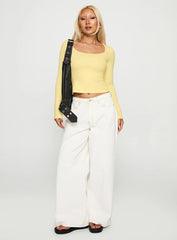 Baseline Rib Long Sleeve Top Yellow