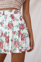 Alexi Floral Mini Skirt White