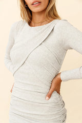 Miami Vice Bandage Ruched Dress Grey Marble