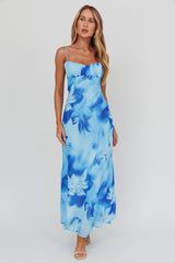 Nerida Low Back Twist Maxi Dress Lily Blue