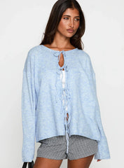 Frosty Knit Cardigan Blue