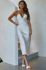 Ma Jolie Strapless Midi Dress Champagne