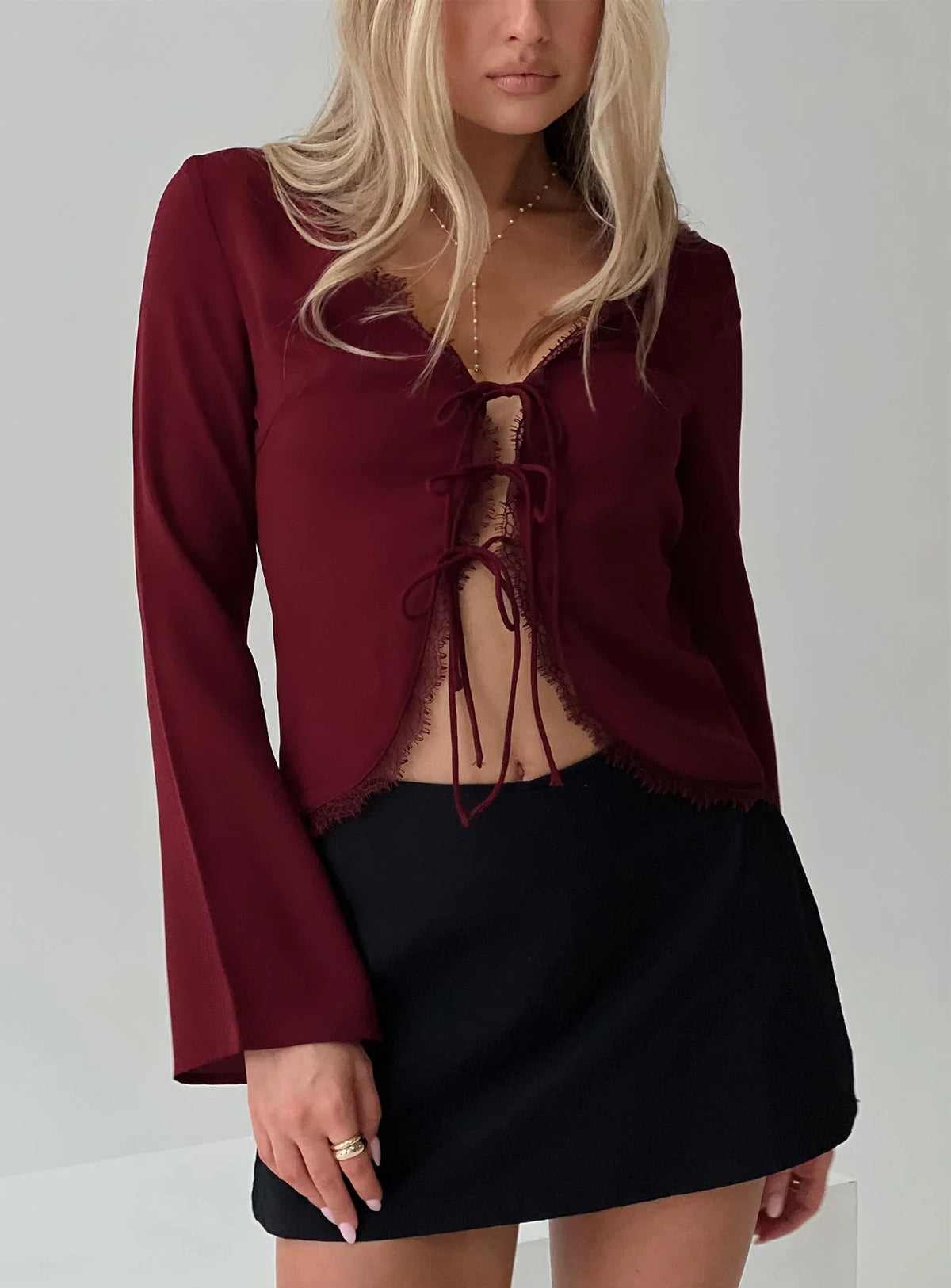 Hagner Long Sleeve Top Burgundy