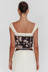 Take A Chance Drawstring Neckline Top Black