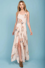 Topanga High Slit Jumpsuit Nude