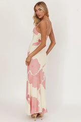 We Belong Together One-Shoulder Maxi Dress Floral Pink