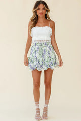 Promise Keeper String-Tie Shoulder Lace Crop Top White