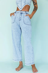 Uptown Wide Leg Pants Denim