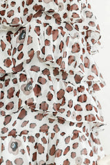 Zilla Layered Chiffon Dress Animal Print White