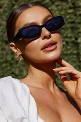 Kendall Slim Rectangle Sunglasses Black