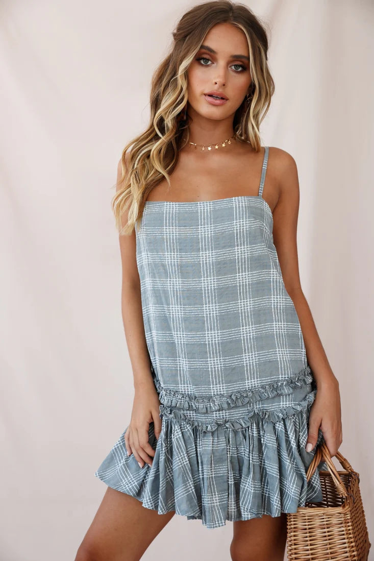 Zelda Dropped Waist Shift Dress Khaki