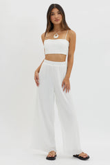 Light Energy Tie Back Crop Top White