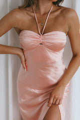 Kindred Spirit Strapless Gathered Bust Midi Dress Peach