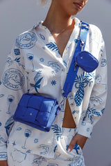 Weekend Bliss Long Sleeve Button Shirt White