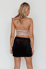Up All Night Diamante Crop Top Blush