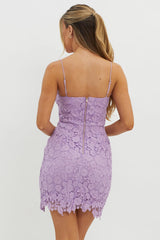 Reinhart Cami Strap Crochet Lace Dress Lilac