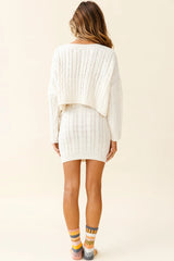 Nevada Cable Knit Skirt Beige