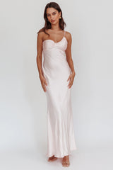 Twilight Tango One-Shoulder Maxi Dress Blush