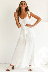 Talitha Tie Strap Wide Leg Jumpsuit White