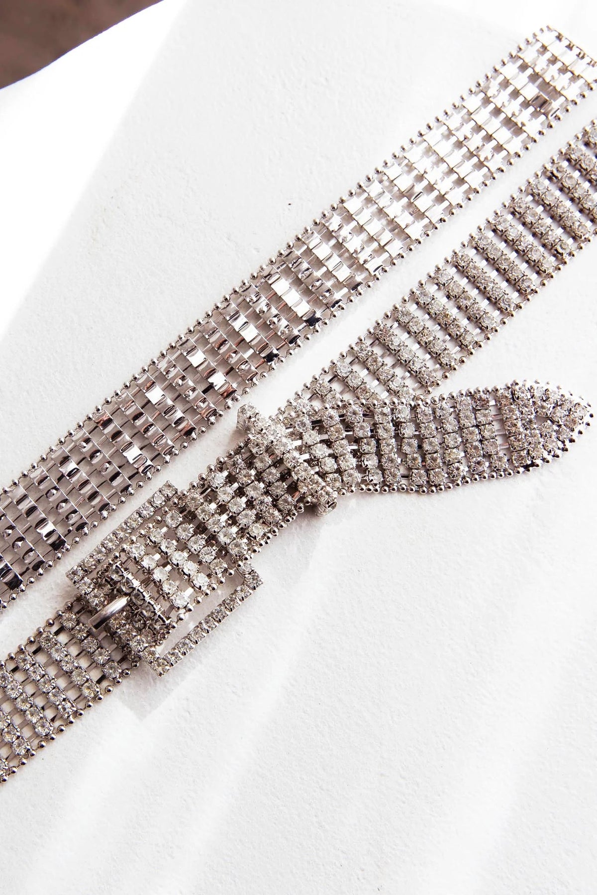 Jolene Rhinestone Belt Silver