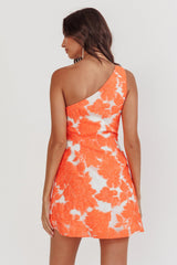 Inner Power One-Shoulder Mini Dress Orange