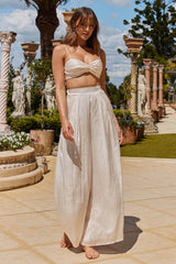 Tammi Tied Back Crop Top Oyster