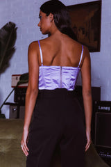 Lila Cowl Neck Corset Top Lilac