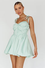 Valery Tied Shoulder Mini Dress Seafoam