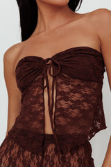 Irie Strapless Lace Top Brown