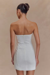 Maci Crepe Mini Dress - White