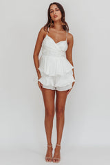 Summer Dream Tiered Ruffle Romper Off White