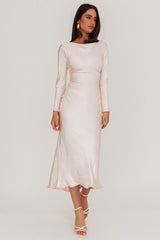 Loveland Cowl Back Midi Dress Baby Pink