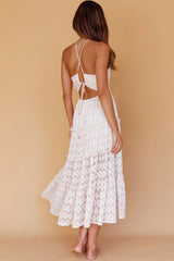 Just Cruise Cut-Out Bodice Midi Dress Sand