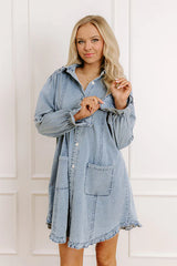 Pastry Shop Cutie Denim Mini Dress