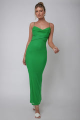 Teava Laced Waist Maxi Dress Green