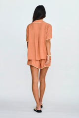 Swing Of Things Lace Trim Shorts Mocha