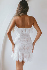 September Lace Mini Dress White