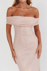 Kailey Off-Shoulder Maxi Dress Spangle Blush