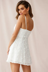 Lullaby Surplice Neckline Embellished Dress White