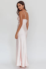 Twilight Tango One-Shoulder Maxi Dress Blush