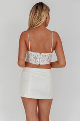 Talk About Me Cami Crop Top White