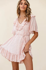 Piper V-Back String Tie Dress Floral Print Pink