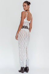 Take It Slow Lace Sequin Maxi Dress White