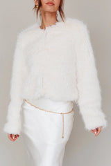 London Day Faux Fur Jacket Cream